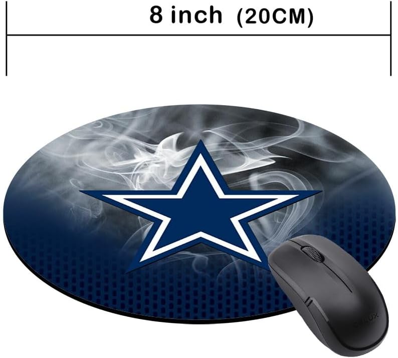 ZYJTEK Sports Round Mouse Pad,Green YellowDesign Non-Slip Rubber Base Mousepad for Computers Laptop Desk,Gaming Mouse Mat for Football Fans - Image 4